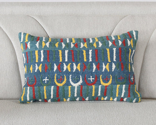 PIL266 - Green And Blue Abstract Pillow 