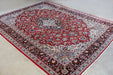 RUG300 10'2 x 13'7 Red and Blue Najafabad Persian Rug circa 1965