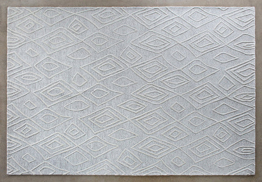 RUG355 - 8 x 11 Ivory Natural Wool & Cotton Patterned Rug