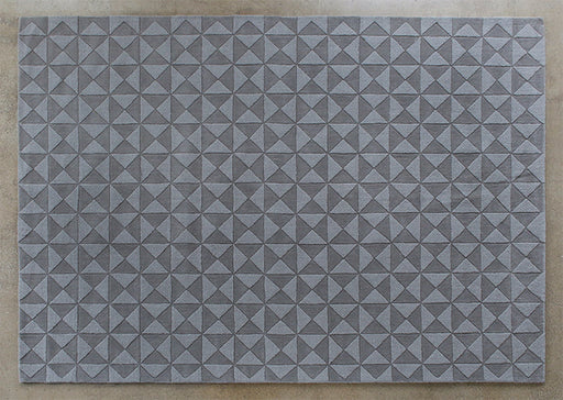 RUG373 - 8' x 11' Pewter 100% Wool Geometric Patterned Rug 