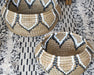 SBASK09 - Set Of 2 Raffia Nesting Baskets With Tribal Pattern