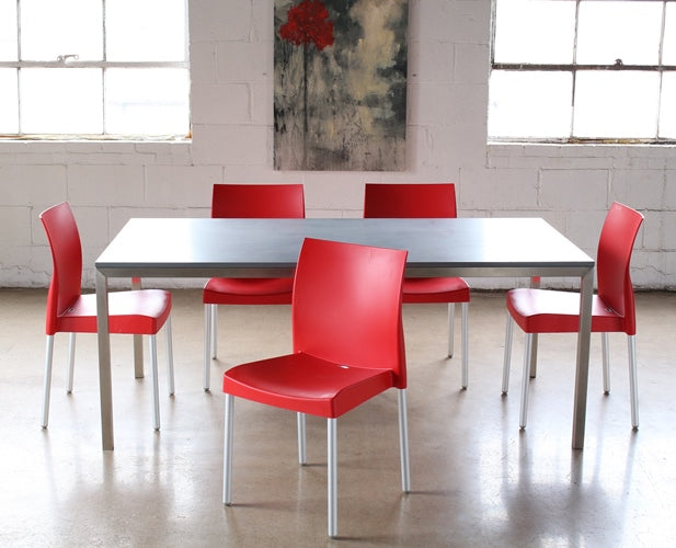 SC139 Red Contoured Stacking Side Chair 