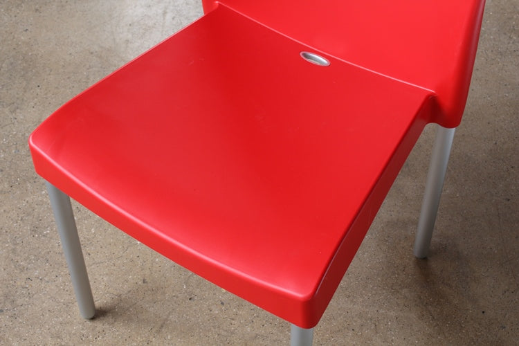 SC139 Red Contoured Stacking Side Chair 