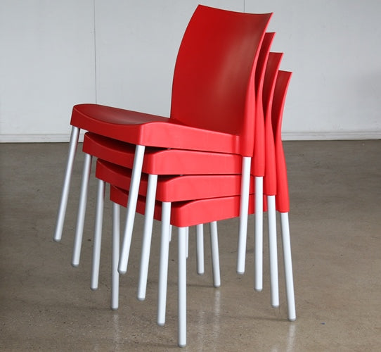 SC139 Red Contoured Stacking Side Chair 