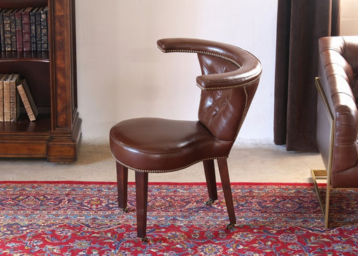 Academy Leather Chair with Nailhead Trim 