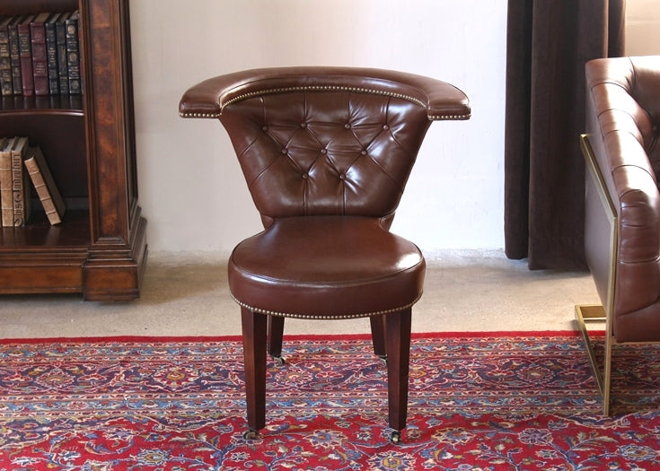 Academy Leather Chair with Nailhead Trim 