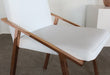 White Leather Side Chair with Polished Rose Gold Frame