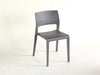 SC159 Molded Plastic Cafe Side Chair in Dark Gray