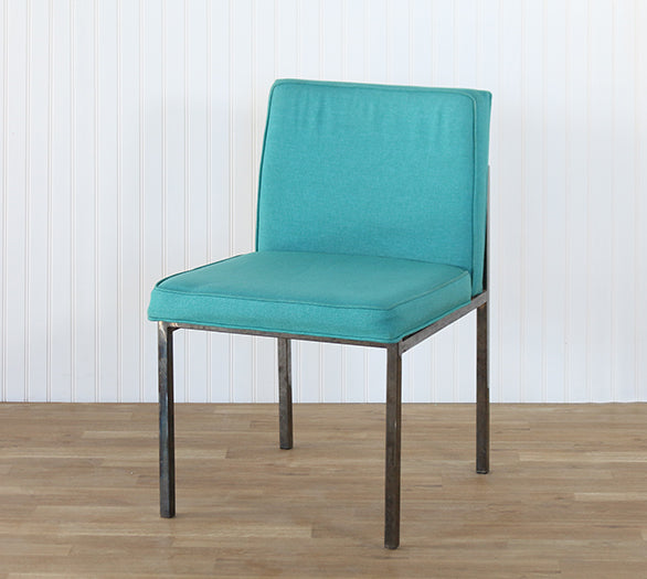 Turquoise Blue Fabric Side Chair