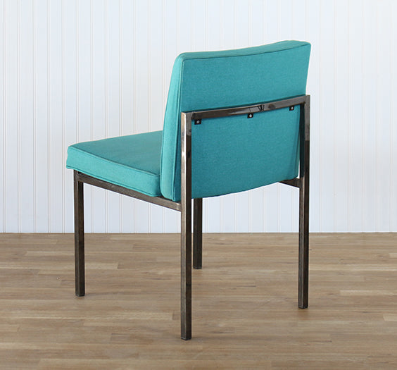 Turquoise Blue Fabric Side Chair