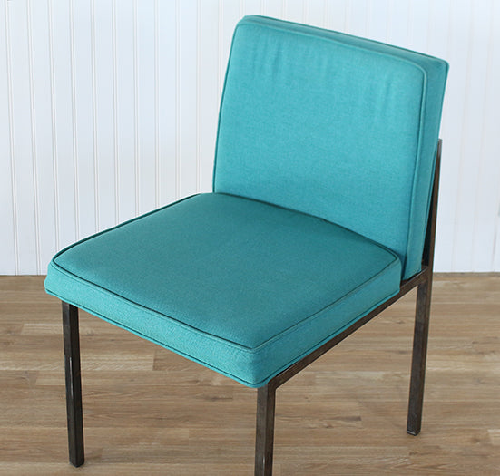 Turquoise Blue Fabric Side Chair