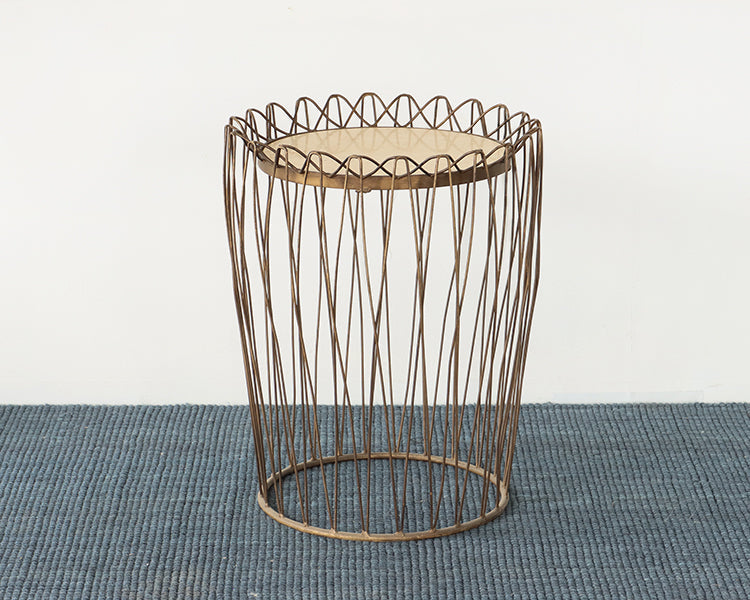 Wire and Marble End Table