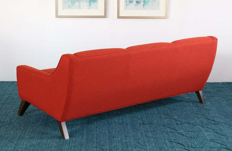 Tightback Rust Sofa with Splayed Walnut Legs
