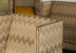 SF134 - Zigzag Sofa with Nailhead Trim and 4 Chartreuse Pillows
