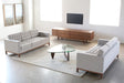 SF172 Dixon Sofa in Beige with Walnut Legs