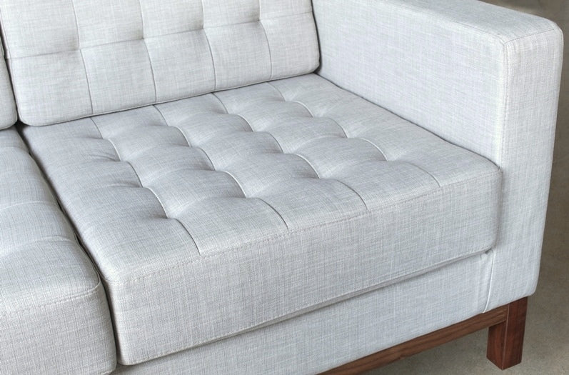 SF172 Dixon Sofa in Beige with Walnut Legs