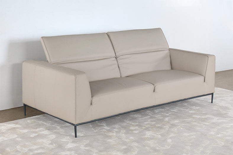SF226 - Beige Leather Sofa