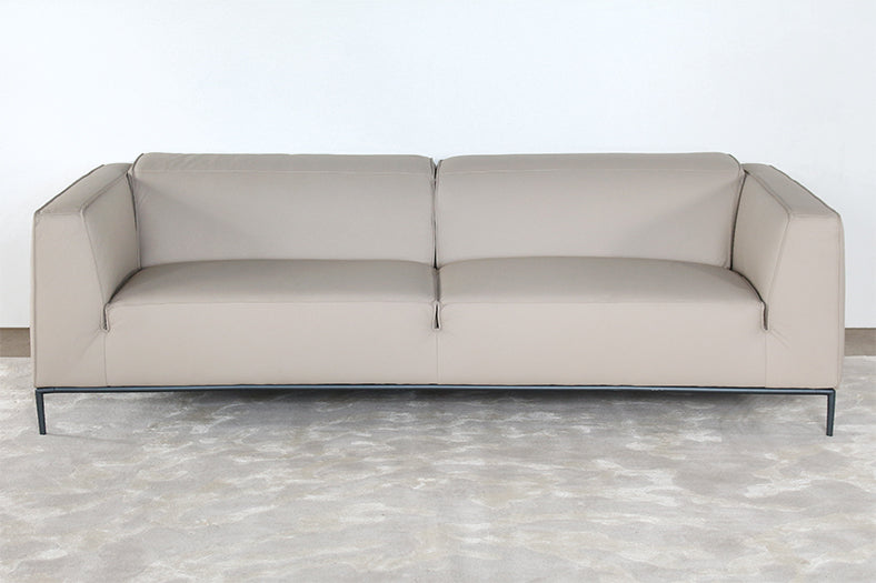 SF226 - Beige Leather Sofa