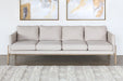 SF231 - Natural Oak Track Sofa With Ivory Upholstery
