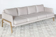 SF231 - Natural Oak Track Sofa With Ivory Upholstery