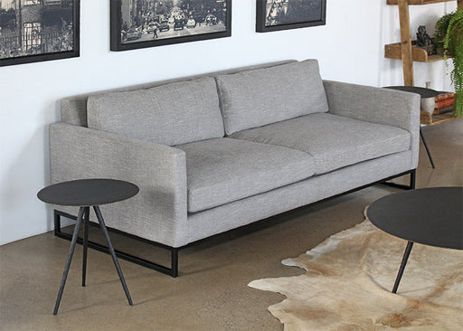 SF233 - Slim Square Arm Sofa In Textured Light Gray