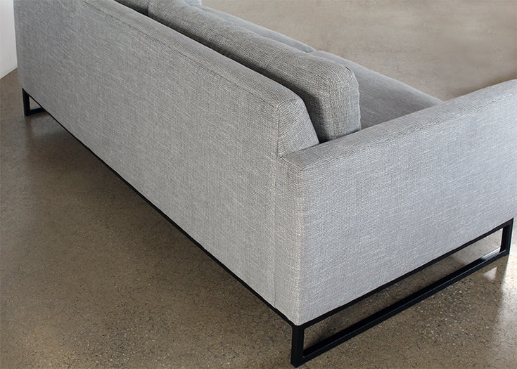 SF233 - Slim Square Arm Sofa In Textured Light Gray