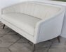 SF236 - Ivory Curved Channeled Back Sofa