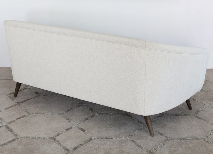 SF236 - Ivory Curved Channeled Back Sofa