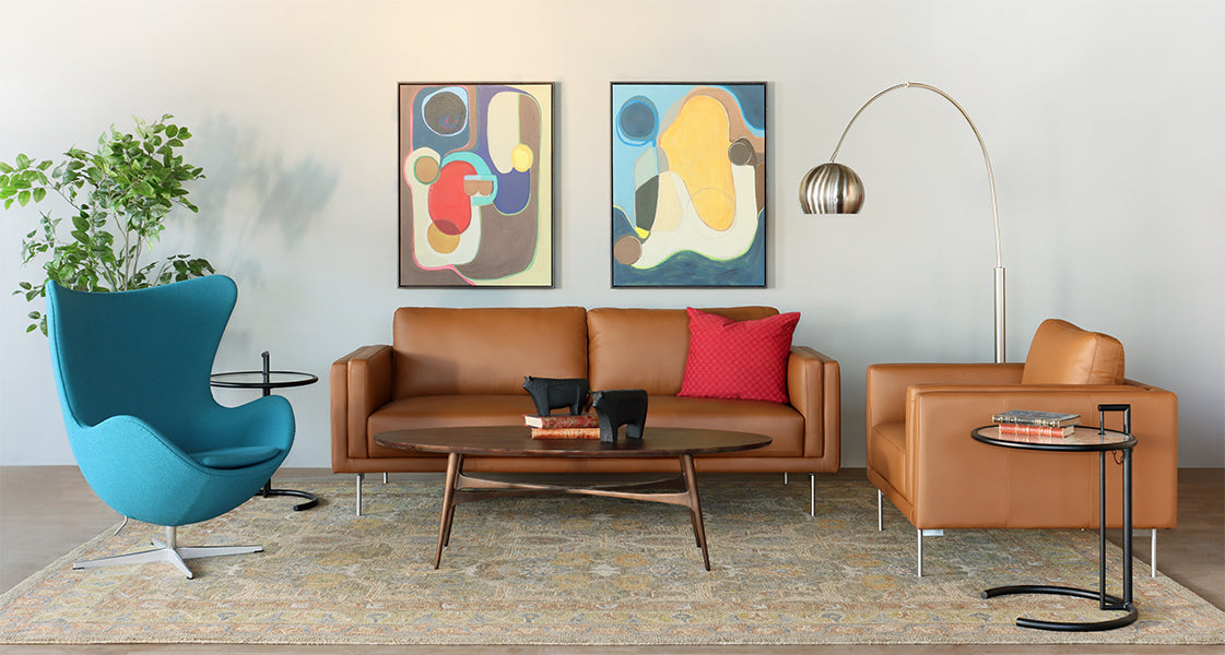 Saddle Leather International Style Sofa