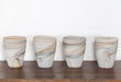 SVS108 - Set Of 4 Matte Alabaster Swirl Vases 