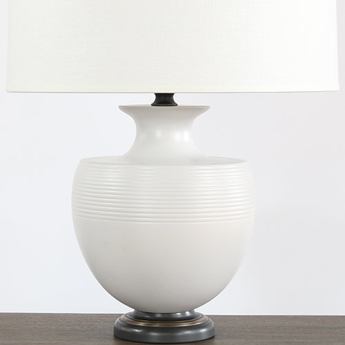 Matte Dove Ceramic Urn Table Lamp