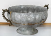 URN95 - White Wash Iron Urn With Handles 