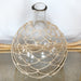 VASE280 - Large Glass Bottleneck Vase With Woven Bamboo