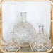 VASE280 - Large Glass Bottleneck Vase With Woven Bamboo
