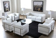 LS143 White Leather Corbusier Style Loveseat